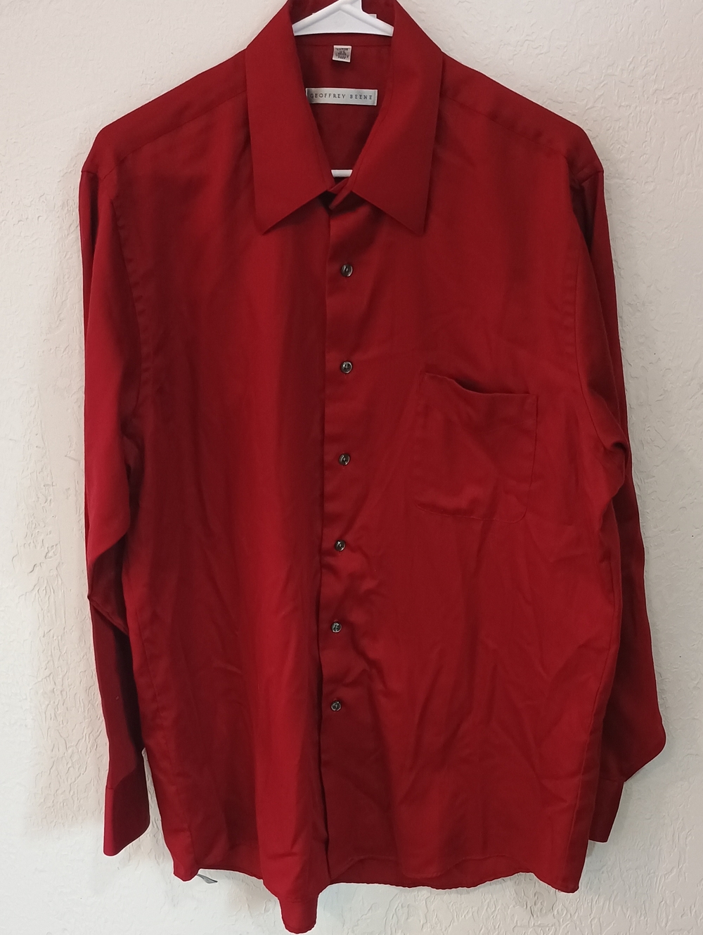 Geoffrey Beene Men's Bright Red Long-Sleeve Dress Shirt
